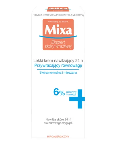 Mixa Lekki krem nawilżający 24 h przywracający równowagę