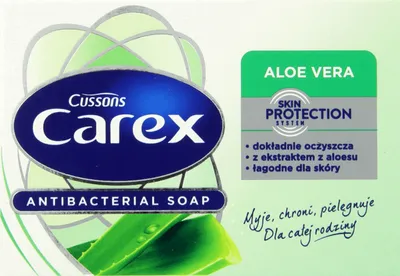 Carex Aloe Vera, Antibacterial Soap (Antybakteryjne mydło w kostce)
