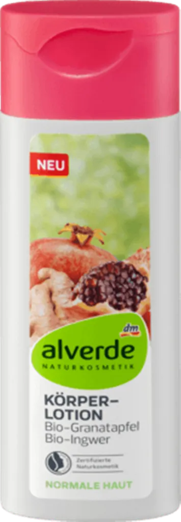 Alverde Bio - Granatapfel Bio - Ingwer, Korper - Lotion (Nawilżający balsam do ciała  'Bio granat i bio imbir')
