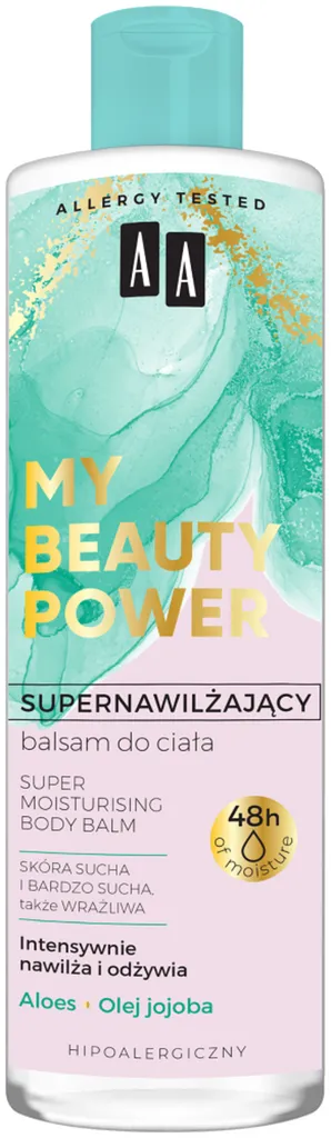 AA My Beauty Power, Supernawilżający balsam do ciała `Aloes i olej jojoba`