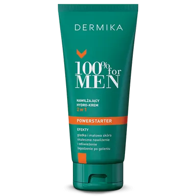 Dermika 100% for Men, Nawilżający hydro-krem do twarzy 2 w 1 `Powerstarter`