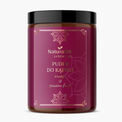 NaturalME Luxury SPA, Orange & Passion Fruit,  Puder do kąpieli