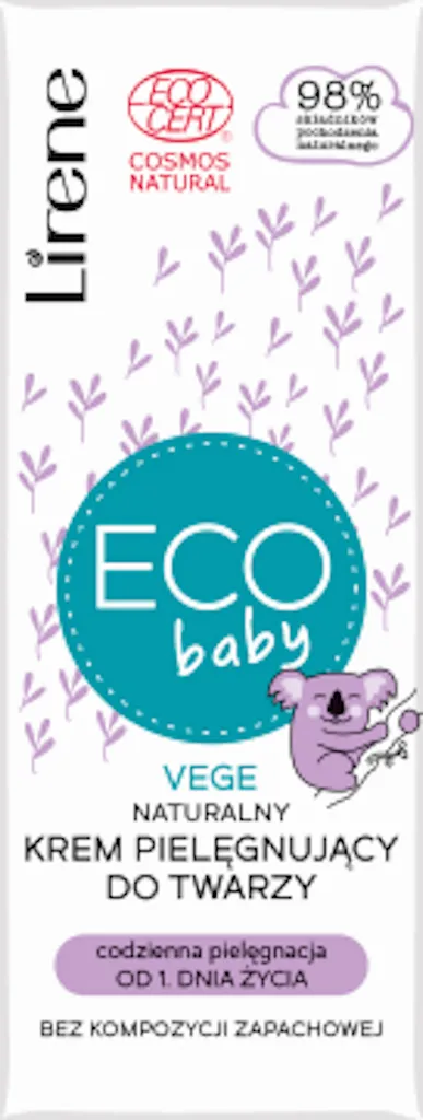 Lirene Dermoprogram Eco Baby, Naturalny krem pielęgnujący do twarzy od 1. dnia życia