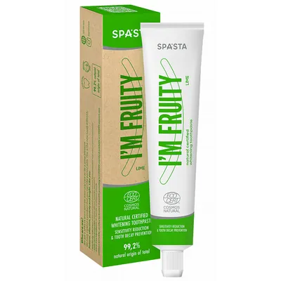 Spasta I'm Fruity' Lime Toothpaste (Naturalna wybielająca pasta `Redukcja nadwrażliwości i zapobieganie próchnicy zębów`)
