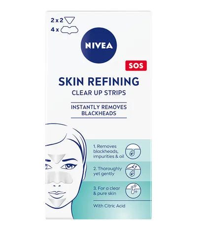 Nivea SOS Skin Refining Clear Up Strips (Plastry na zaskórniki na nosie, brodzie i czole)