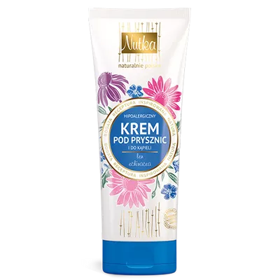 Nutka Krem myjący pod prysznic i do kąpieli  `Len i echinacea`