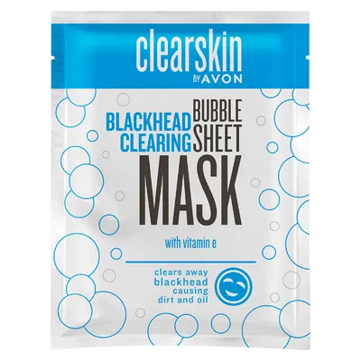 Avon Clearskin, Blackhead Clearing Bubble Sheet Mask (Głęboko oczyszczająca bąbelkowa maska do twarzy)
