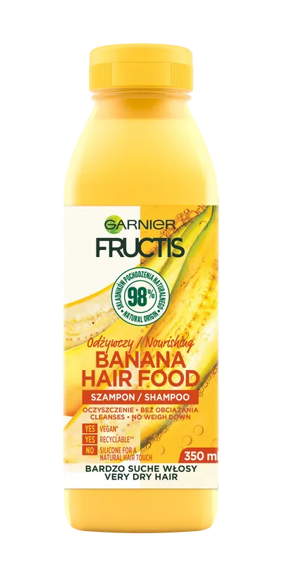 Garnier Fructis, Banana Hair Food, Odżywczy szampon do włosów bardzo suchych