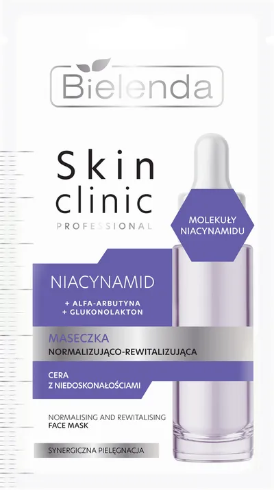 Bielenda Skin Clinic Professional, Maseczka normalizująco-rewitalizująca `Niacynamid + alfa-arbutyna + glukonolakton`
