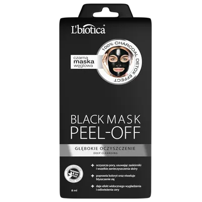 L'biotica Deep Cleansing, Black Mask Peel-off (Głębokie oczyszczanie, Czarna maska węglowa głęboko oczyszczająca)