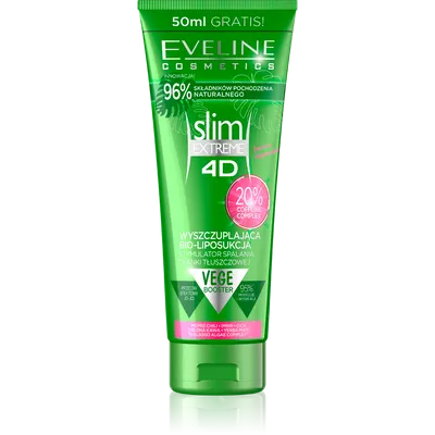 Eveline Cosmetics Slim Extreme 4D, Vege Booster Wyszczuplająca bio-liposukcja, Stymulator spalania tkanki tłuszczowej
