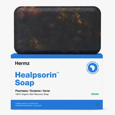 Hermz Laboratories Healpsorin Soap (Czarne mydło afrykańskie na łuszczycę i trądzik)