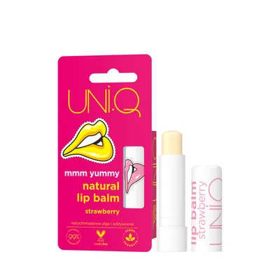 Uni.Q Strawberry Natural Lip Balm (Truskawka, Naturalny balsam do ust)
