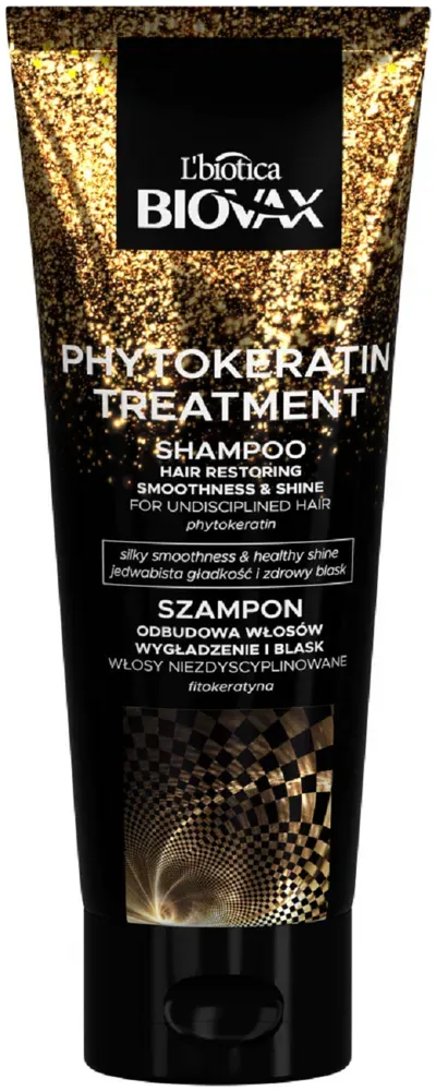 L'biotica Biovax Phytokeratin Treatment, Odbudowa włosów, wygładzenie i blask, Szampon