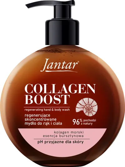 Jantar Collagen Boost, Regenerujące skoncentrowane mydło do rąk i ciała