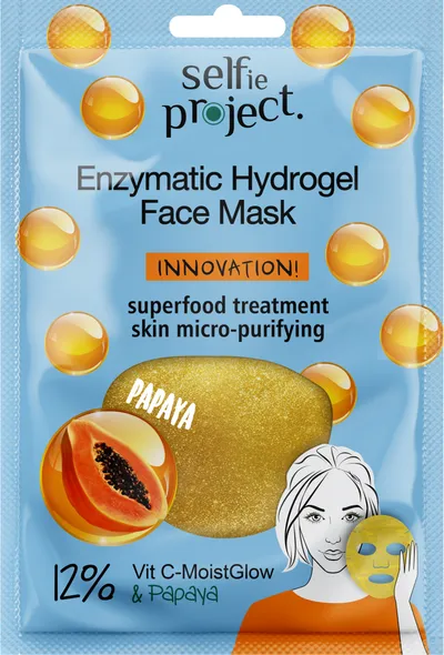 Selfie Project Papaya, Enzymatic Hydrogel Face Mask (Enzymatyczna maska hydrożelowa)