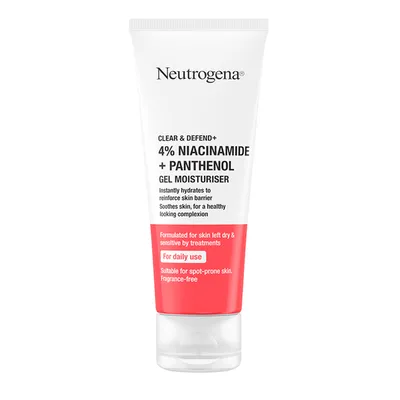 Neutrogena Clear & Defend+, 4% Niacinamide + Panthenol Gel Moisturiser (Nawadniający żel do twarzy)