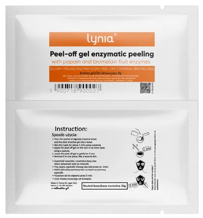 Lynia Peel-Off Gel Enzymatic Peeling with Papain and Bromelain Fruit Enzymes (Peeling enzymatyczny z owoców tropikalnych)