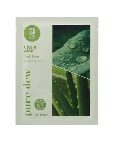Tony Moly Pure Dew, Cica & Aloe Calming Mask Sheet (Kojąca maska w płacie do twarzy)