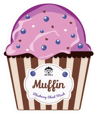 Dr. Mola Muffin Blueberry Sheet Mask (Maseczka w płachcie nawadniająco- przeciwutleniająca `Borówka`)