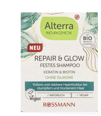 Alterra Repair & Glow, Festes Shampoo (Szampon w kostce)