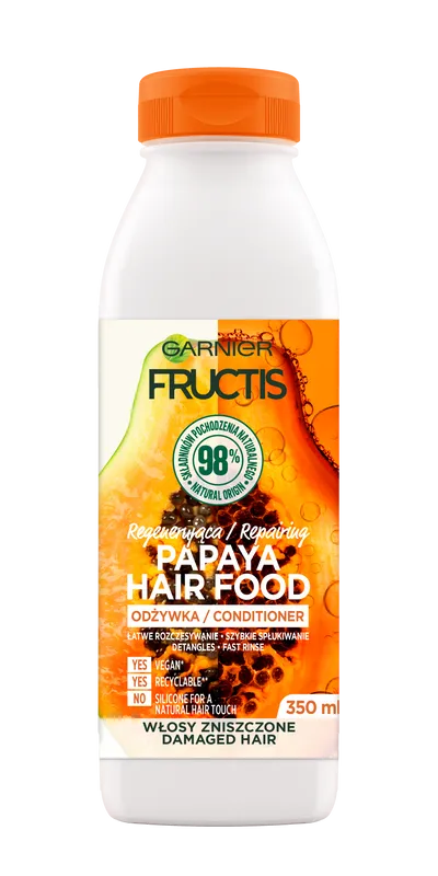 Garnier Fructis, Papaya Hair Food, Regenerująca odżywka do włosów zniszczonych