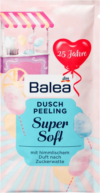 Balea Duschpeeling Super Soft (Peeling do ciała o zapachu waty cukrowej)