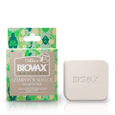 L'biotica Biovax Botanic, Skrzyp polny i aloes, Szampon w kostce