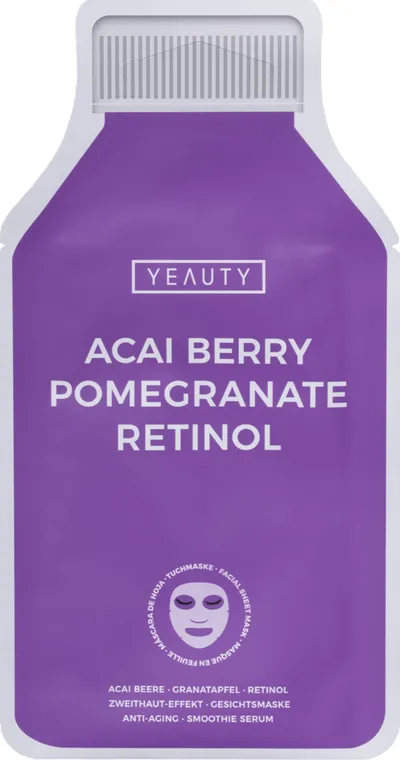 Yeauty Acai Berry + Pomegranate + Retinol Facial Sheet Mask (Nawilżająca maska w płachcie)