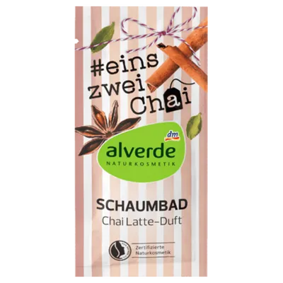 Alverde Eins Zwei Chai, Schaumbad Chai Latte Duft (Bąbelkowy płyn do kąpieli)