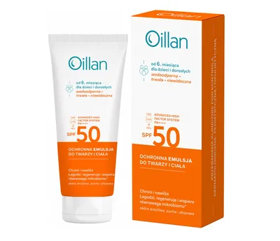 Oillan Sun, Ochronna emulsja do twarzy i ciała SPF 50