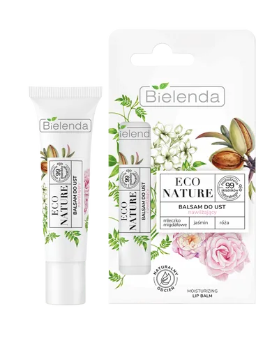 Bielenda Eco Nature, Balsam do ust nawilżający `Mleczko migdałowe + jaśmin + róża`