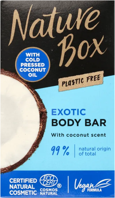Nature Box Exotic Body Bar with Coconut Oil (Kostka myjąca pod prysznic z olejem kokosowym tłoczonym na zimno)