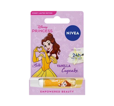 Nivea Disney Princess, Belle, Vanilla Cupcake, Lip Balm (Pielęgnująca pomadka do ust)