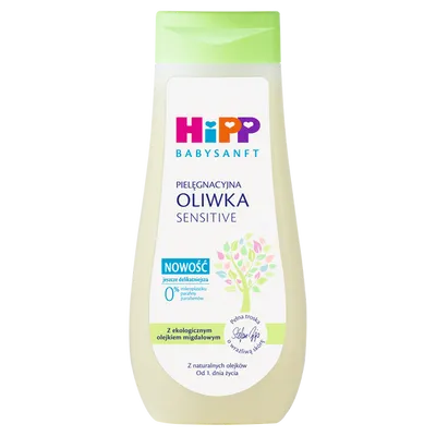 HiPP Bbaysanft Sensitive, Oliwka pielęgnacyjna od 1 dnia życia z dodatkiem ekologicznego oleju ze słodkich migdałów (nowa wersja)