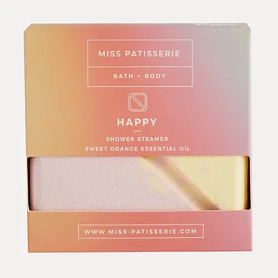 Miss Patisserie Happy Shower Steamer Sweet Orange Essential Oil (Kostka pod prysznic z olejkiem ze słodkiej pomarańczy i mango)