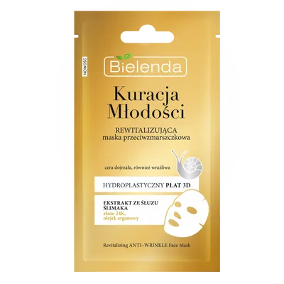 Bielenda Kuracja młodości,  Rewitalizująca maska przeciwzmarszczkowa w płacie