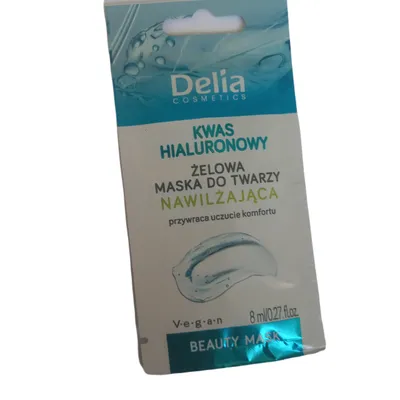 Delia Beauty Mask, Kwas Hialuronowy, Nawilżajaca żelowa maska do twarzy