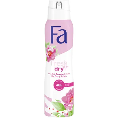 Fa Fresh & Dry, Peony Sorbet 48h Anti-Perspirant Spray (Antyperspirant o zapachu sorbetu z piwonii)