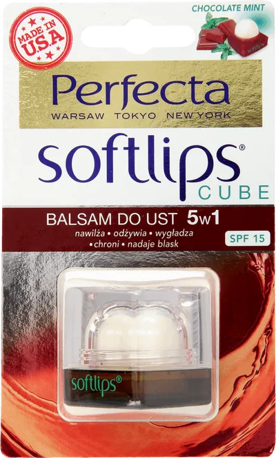 Perfecta Softlips, Balsam do ust 5 w 1 'Miętowe czekoladki' SPF 15