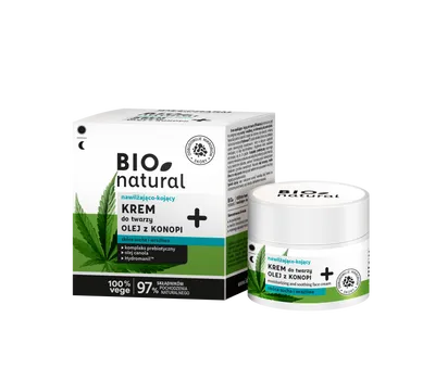 Instytut dermokosmetyków Ideepharm Sp. z o.o. Bio Natural, Nawilżająco-kojący krem do twarzy z olejem z  konopii