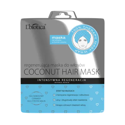 L'biotica Coconut Hair Mask (Regenerująca maska do włosów w formie czepka)