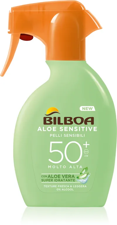 Bilboa Aloe Sensitive, Sun Spray SPF50+ (Aloesowy spray do opalania SPF50+)
