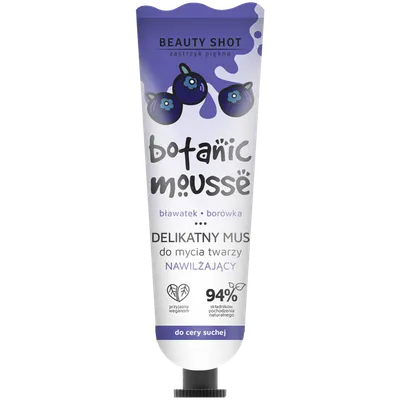 Beauty Shot Botanic Mousse, Delikatny mus do mycia twarzy nawilżający `Bławatek, borówka`