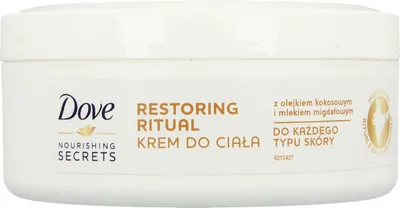 Dove Nourishing Secrets, Body Cream Restoring Ritual Coconut Oil and Almond Milk (Krem do ciała nawilżający z olejkiem kokosowym i mlekiem migdałowym)