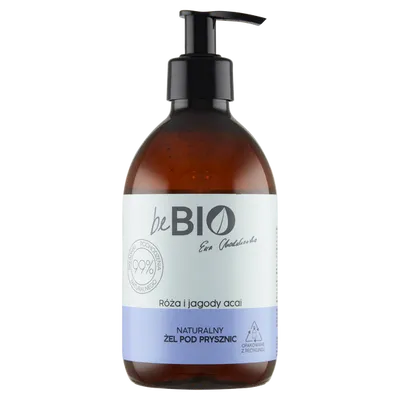 beBIO Naturalny żel pod prysznic `Róża i jagody acai`