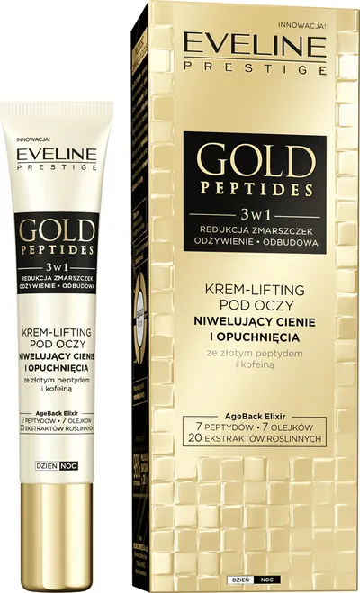Eveline Cosmetics Gold Peptides, Krem-lifting pod oczy niwelujący cienie i opuchnięcia