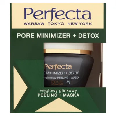Perfecta Pore Minimizer + Detox, Węglowy glinkowy peeling + maska