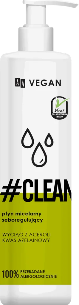 AA Vegan, #Clean, Płyn micelarny seboregulujący