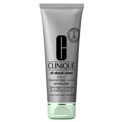 Clinique All About Clean Charcoal Mask + Scrub Anti-Pollution (Maska węglowa + peeling przeciw zanieczyszczeniom)